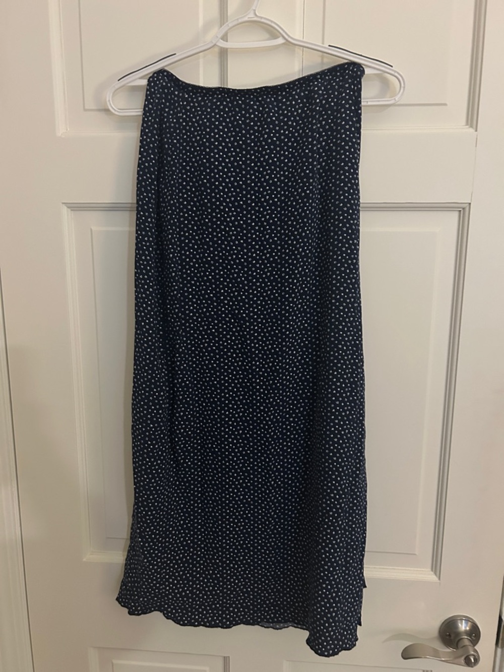La Hearts Navy Blue Maxi Skirt with White Polka Dots